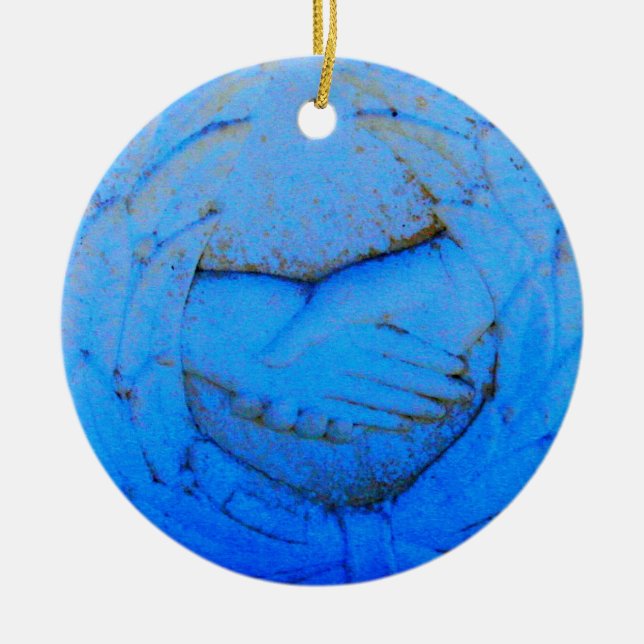 Ornamento De Cerâmica mãos fechadas amigos para sempre (Frente)