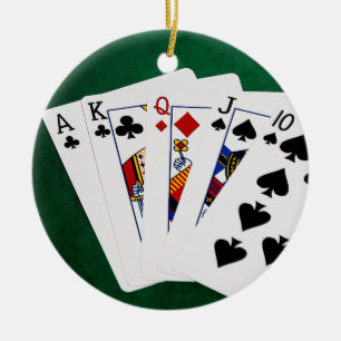 Ornamento De Cerâmica Mãos Poker - Hetero - Ace A Dez