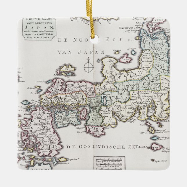Ornamento De Cerâmica Mapa antigo de Japão | 1769 (Frente)