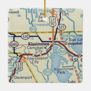 Ornamento De Cerâmica Mapa antigo de Kissimmee