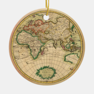 Ornamento De Cerâmica Mapa antigo do mundo