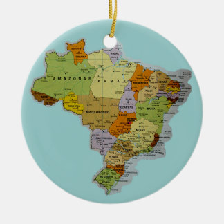 Ornamento De Cerâmica Mapa brasileiro
