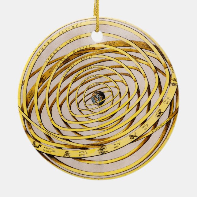 Ornamento De Cerâmica Mapa Celestial Andres Celarius Ornament Round (Traseira)