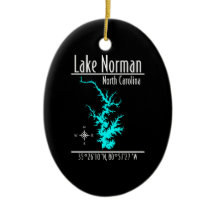 Mapa Coordenadas do Lago Norman Carolina do Norte