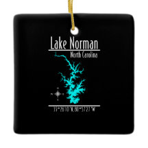 Mapa Coordenadas do Lago Norman Carolina do Norte