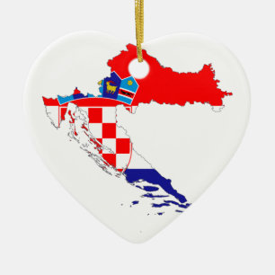 Ornamento De Cerâmica Mapa da bandeira de Croatia