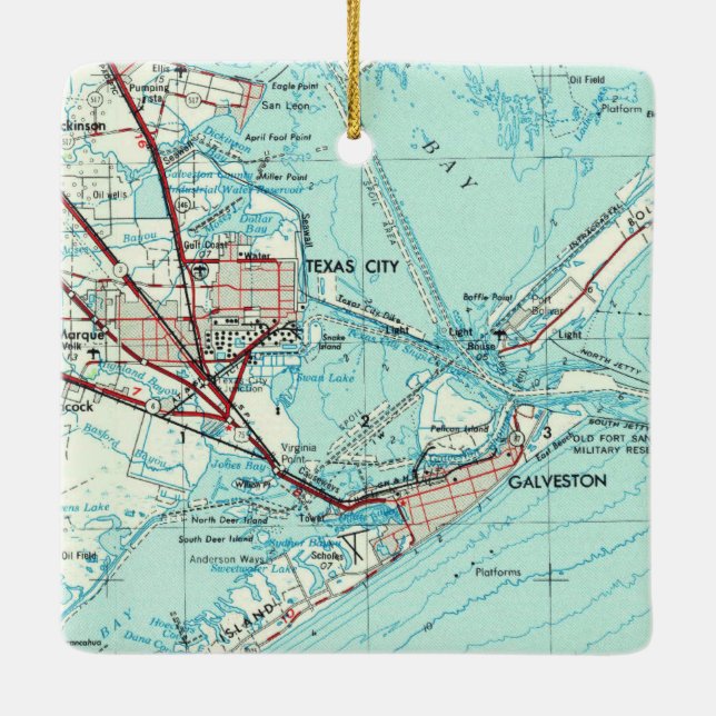 Ornamento De Cerâmica Mapa da Cidade do Texas (Verso)