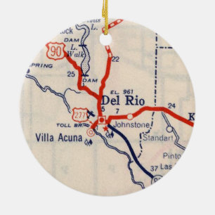 Ornamento De Cerâmica Mapa da Dell Rio 1948