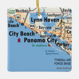 Ornamento De Cerâmica Mapa da Flórida no Panamá City