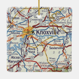 Ornamento De Cerâmica Mapa da Vintage em Knoxville