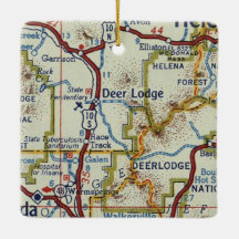 Mapa da Vintagem do Deer Lodge MT