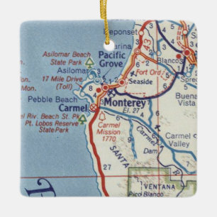 Ornamento De Cerâmica Mapa de 50 da AC Monterey