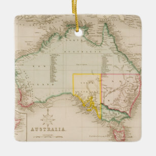 Ornamento De Cerâmica Mapa de Austrália & de Nova Zelândia