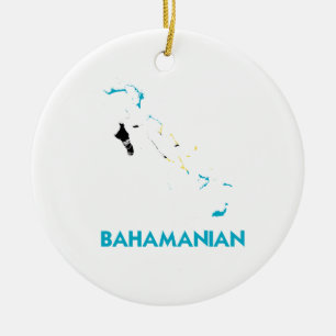 ORNAMENTO DE CERÂMICA MAPA DE BAHAMANIAN
