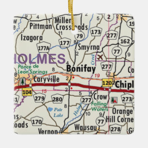 Ornamento De Cerâmica Mapa de Bonifay Florida