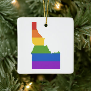 Ornamento De Cerâmica Mapa de Gay dos EUA  Estado de Idaho