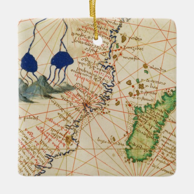 Ornamento De Cerâmica Mapa de Madagascar (Frente)