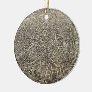 Ornamento De Cerâmica Mapa de MÃES do Worcester do Pictage (1878)