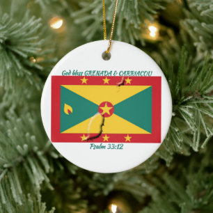 Ornamento De Cerâmica MAPA DE PAVILHÃO GRENADA E CARRIACOU Personalizá