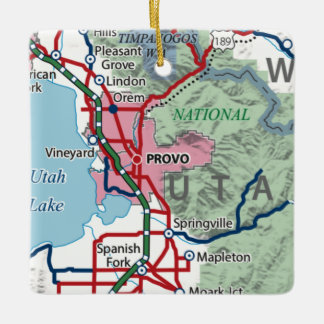 Ornamento De Cerâmica Mapa de Provo Utah
