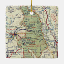 Mapa de Vintage do Parque Nacional Sequoia