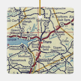 Ornamento De Cerâmica Mapa de Vintagem da Truro Nova Escócia