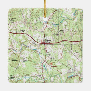 Ornamento De Cerâmica Mapa de Vintagem TX de Drivers de Primaveras