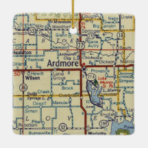 Mapa do Ardmore OK Vintage