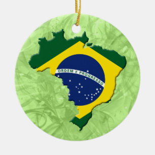 Ornamento De Cerâmica mapa do Brasil