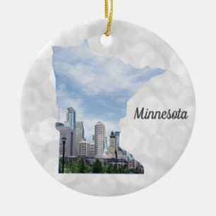 Ornamento De Cerâmica Mapa do Estado do Minnesota