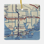 Ornamento De Cerâmica Mapa do Foley AL Vintage<br><div class="desc">O Enfeites de natal Foley Alabama fez com o mapa de estradas de 1955.</div>