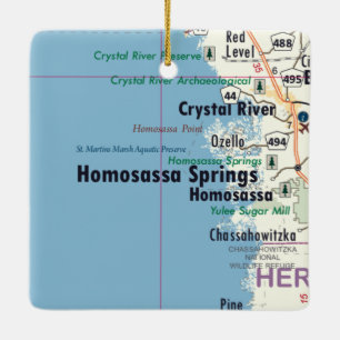 Ornamento De Cerâmica Mapa do Homosassa Primaveras na Flórida