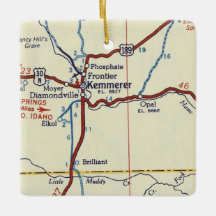 Mapa do Kemmerer WY Vintage
