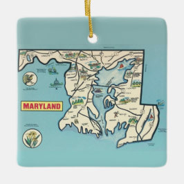 Ornamento De Cerâmica Mapa do Maryland Vintage