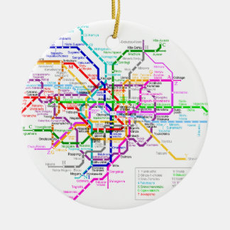 Ornamento De Cerâmica Mapa do metro de Tokyo Japão