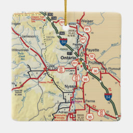 Ornamento De Cerâmica Mapa do Ontário ou do Vintage