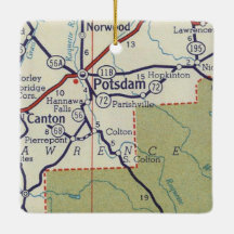 Mapa do Potsdam NY Vintage