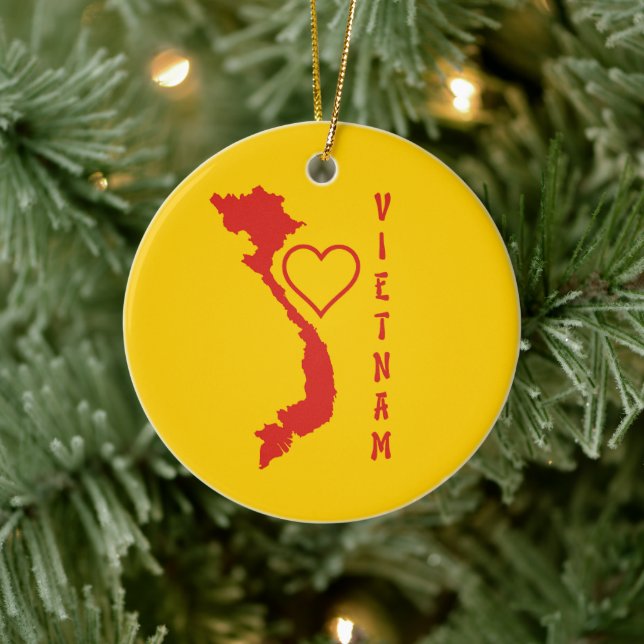 Ornamento De Cerâmica Mapa do Vietnã (Árvore)