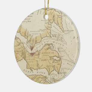 Ornamento De Cerâmica Mapa do vintage da baía de Chesapeake (1781)
