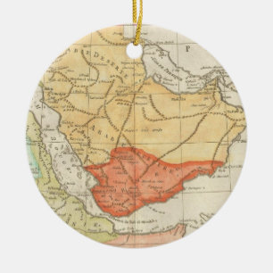Ornamento De Cerâmica Mapa do vintage de Arábia Saudita (1780)