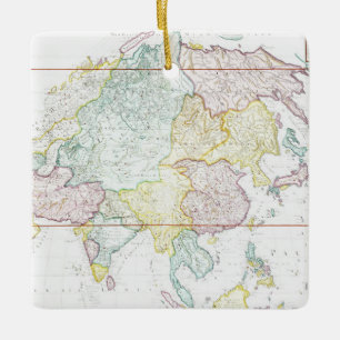 Ornamento De Cerâmica Mapa do vintage de Ásia 1786