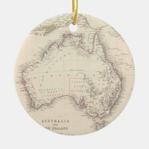 Ornamento De Cerâmica Mapa do vintage de Austrália (1848)