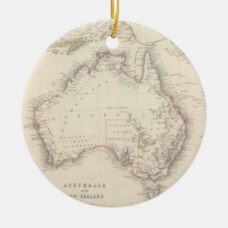 Ornamento De Cerâmica Mapa do vintage de Austrália (1848)