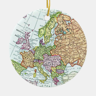 Ornamento De Cerâmica Mapa do vintage de pastels coloridos de Europa