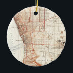 Ornamento De Cerâmica Mapa do vintage de Redondo Beach & de Torrance CA<br><div class="desc">Este é um mapa do vintage de Redondo Beach e de Torrance Califórnia produzida original em 1934.</div>