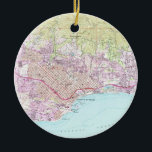Ornamento De Cerâmica Mapa do vintage de Santa Barbara Califórnia (1952)<br><div class="desc">Este é um mapa do vintage de Santa Barbara Califórnia produzido original em 1952.</div>