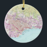 Ornamento De Cerâmica Mapa do vintage de Santa Barbara Califórnia (1952)<br><div class="desc">Este é um mapa do vintage de Santa Barbara Califórnia produzido original em 1952.</div>