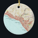 Ornamento De Cerâmica Mapa do vintage do Laguna Beach Califórnia (1965)<br><div class="desc">Este é um mapa do vintage do Laguna Beach Califórnia produzido original em 1965.</div>