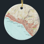 Ornamento De Cerâmica Mapa do vintage do Laguna Beach Califórnia (1965)<br><div class="desc">Este é um mapa do vintage do Laguna Beach Califórnia produzido original em 1965.</div>