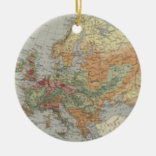 Ornamento De Cerâmica Mapa europeu da densidade populacional